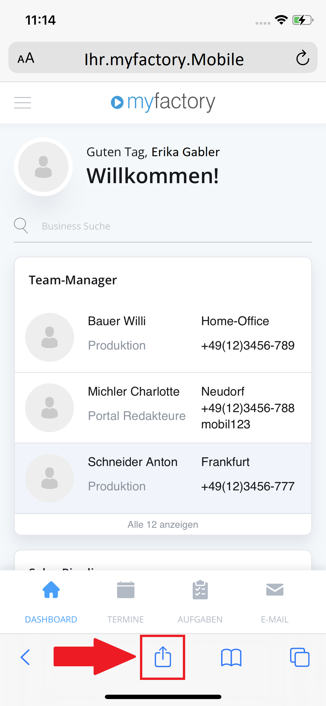 myfactory.Mobile als Progressive Web App 2