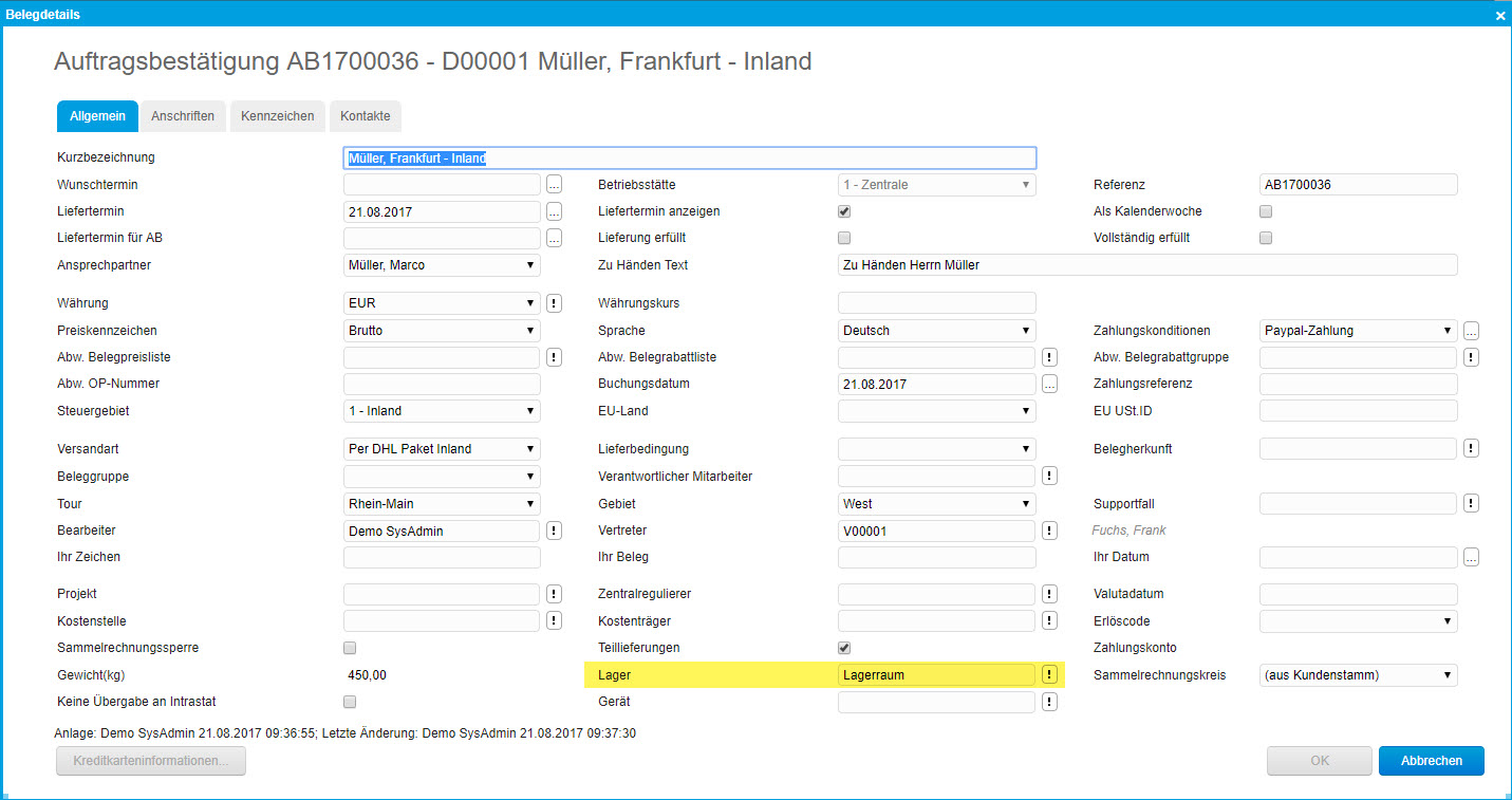 Kommissionierungsaufträge / Lieferübersicht 1