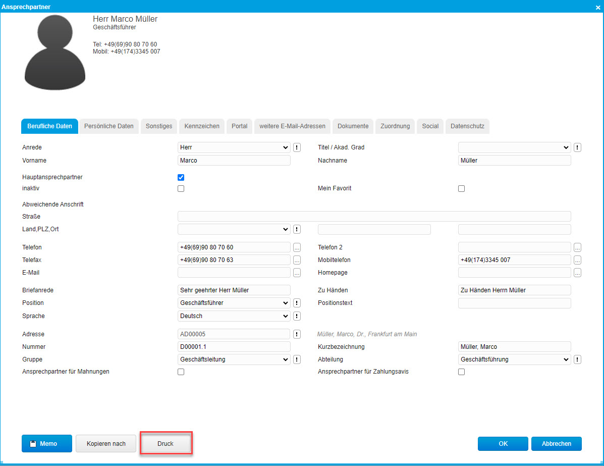 Register Ansprechpartner 3