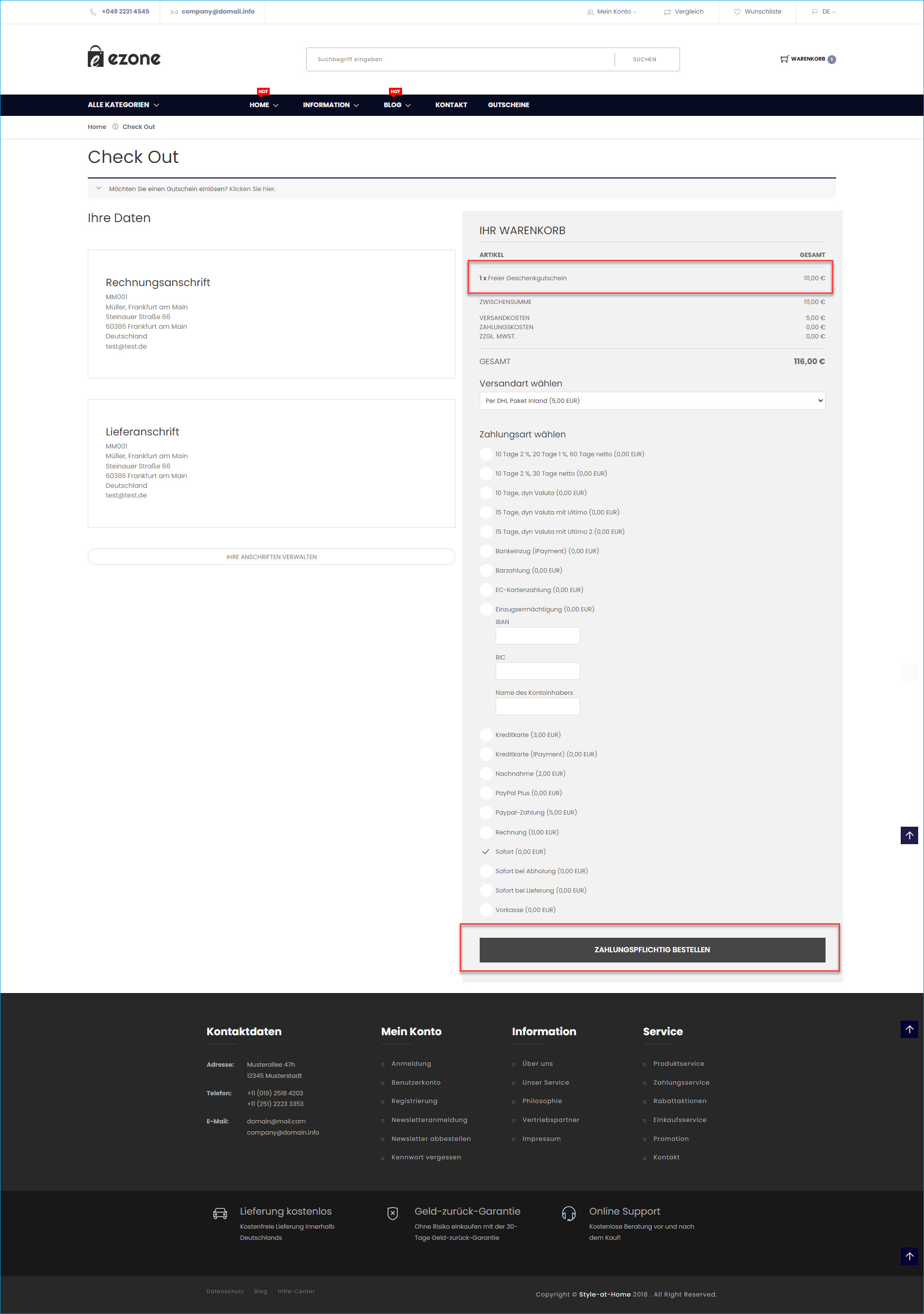 So funktioniert der Gutscheinverkauf im Webshop 16