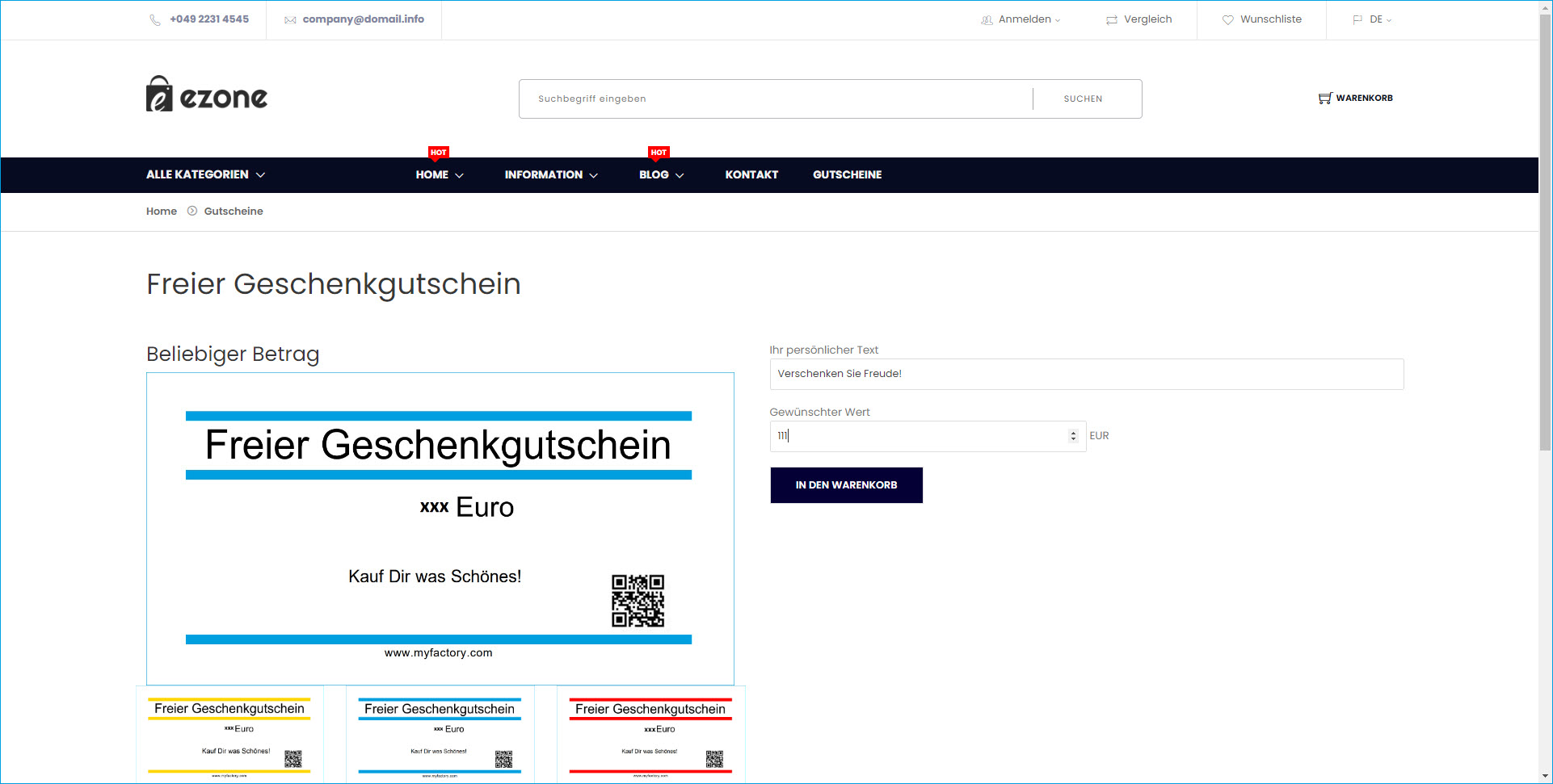 So funktioniert der Gutscheinverkauf im Webshop 14