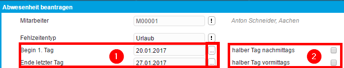 Abwesenheit beantragen 4
