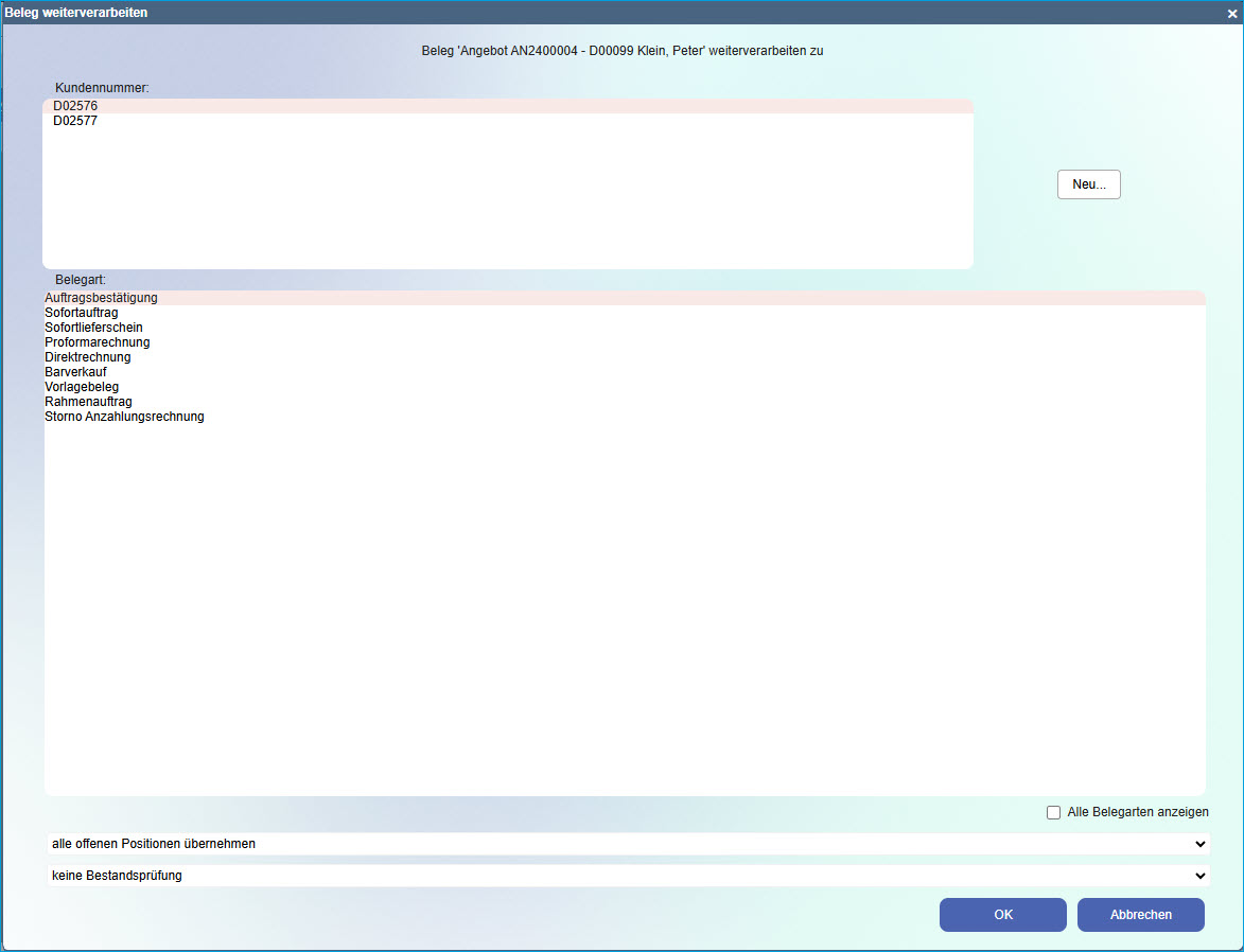 Register Belegverarbeitung 9