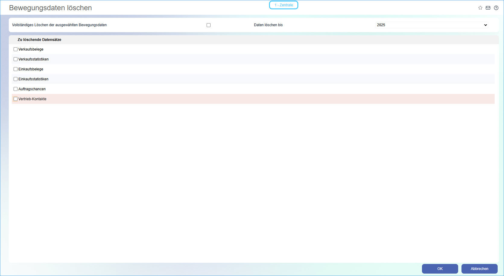 Bewegungsdaten löschen 0