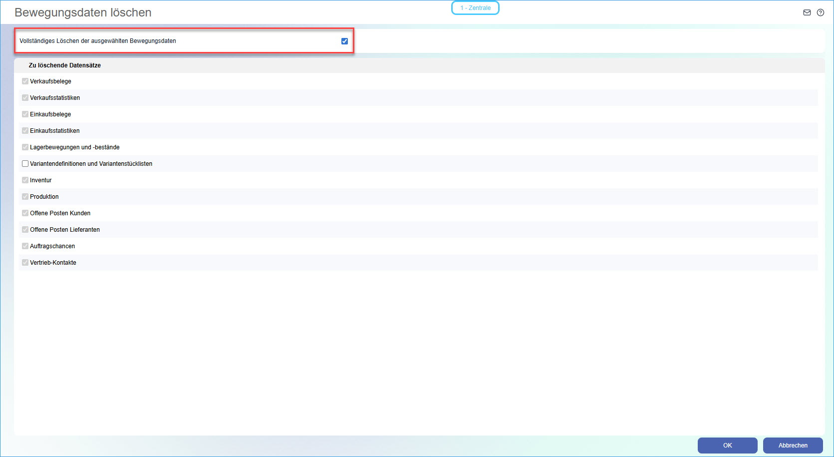 Bewegungsdaten löschen 1