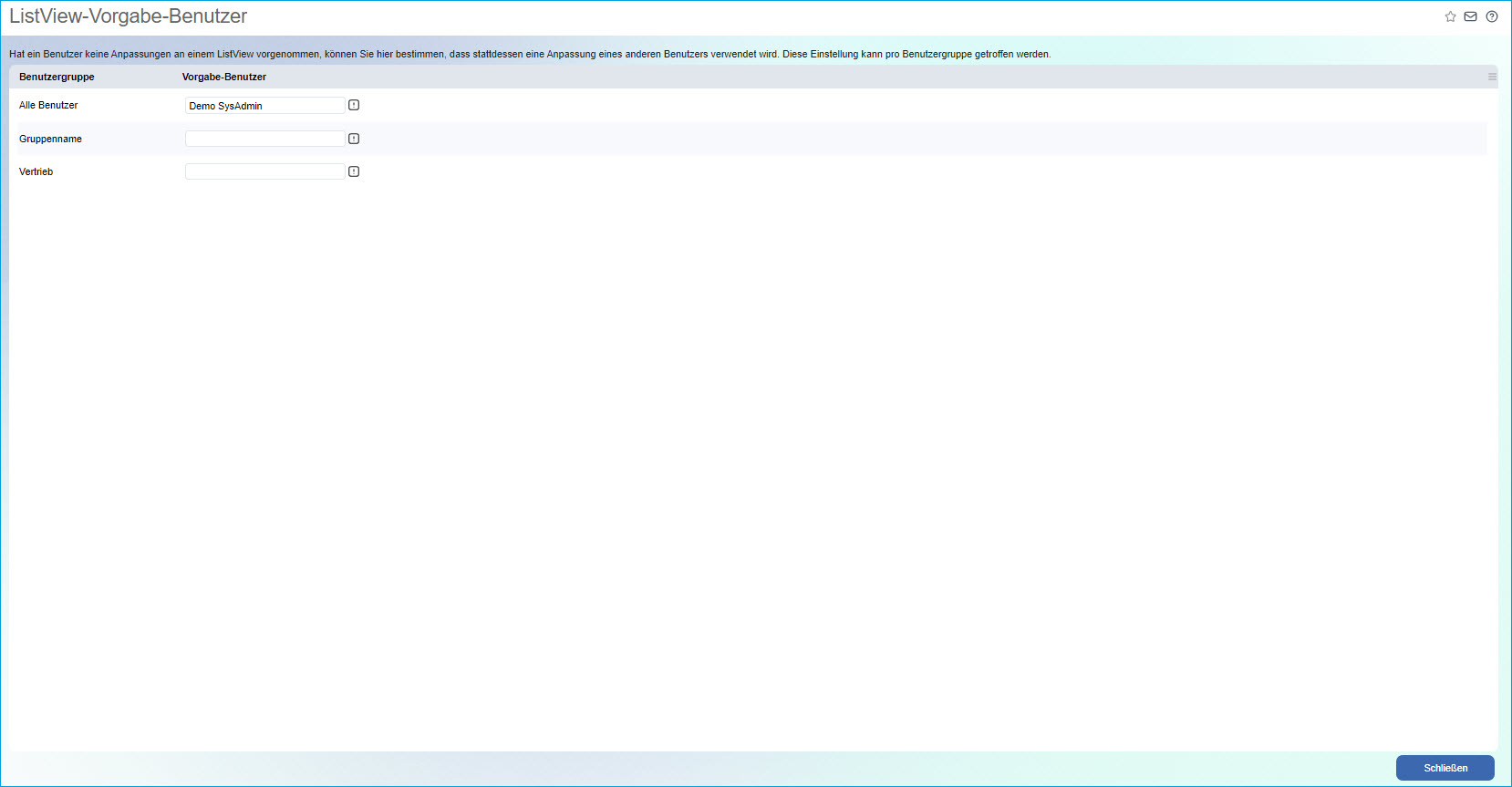ListView-Vorgabe-Benutzer 0