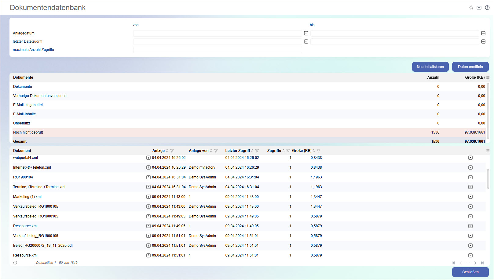 Dokumentendatenbank 1