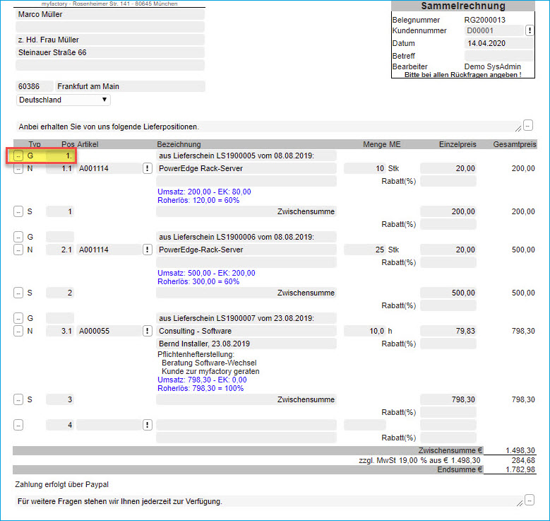 Register Belegverarbeitung 11