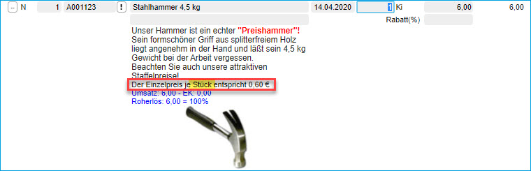 Register Belegausgabe 1