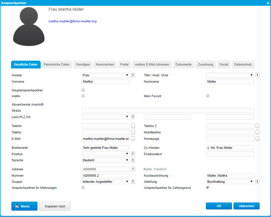 Register Ansprechpartner 6