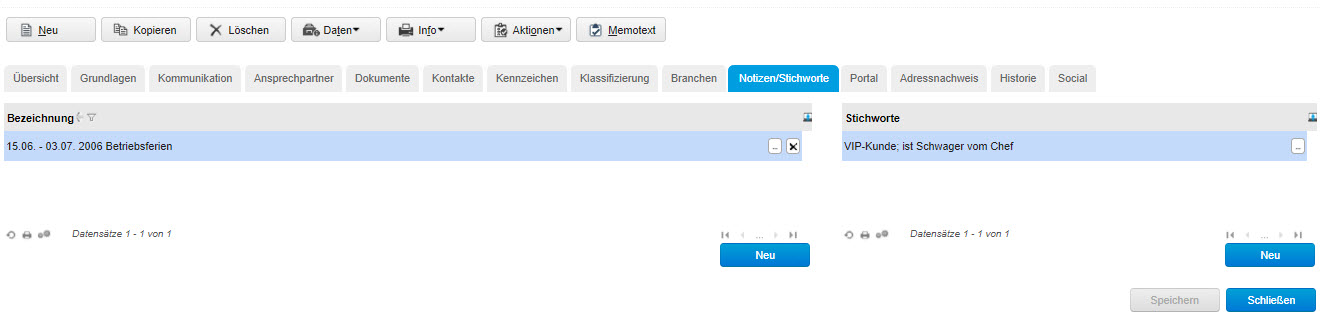 Register Notizen/Stichworte 0
