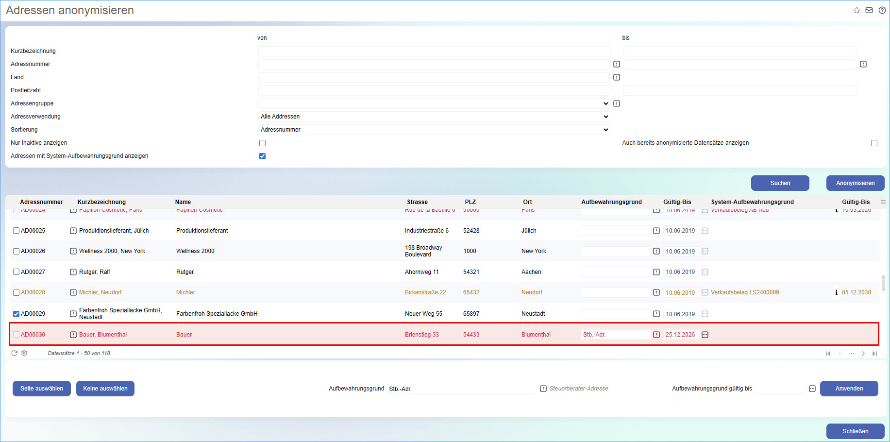 Adressen anonymisieren 4