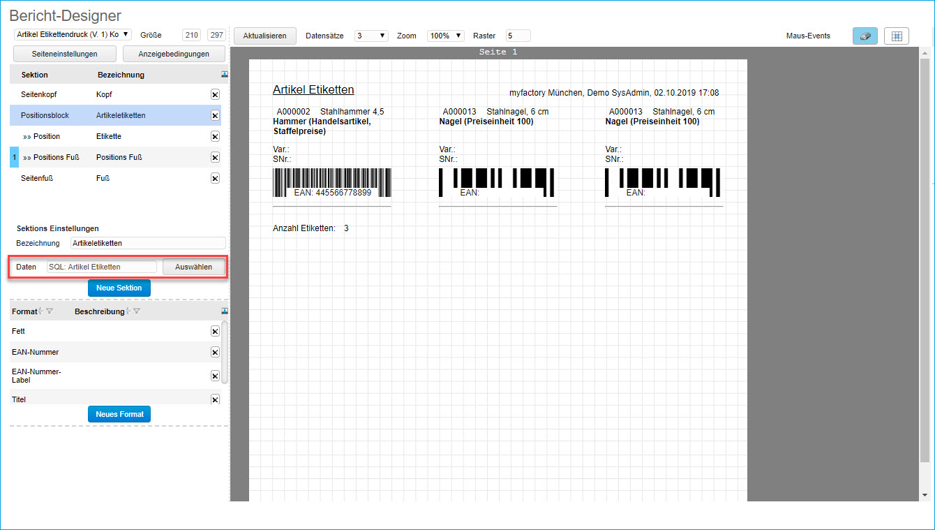So erstellen Sie Ihre eigene Druckvariante für den Artikel-Etikettendruck 2