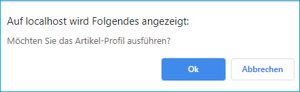 Artikel-Profil ausführen  1