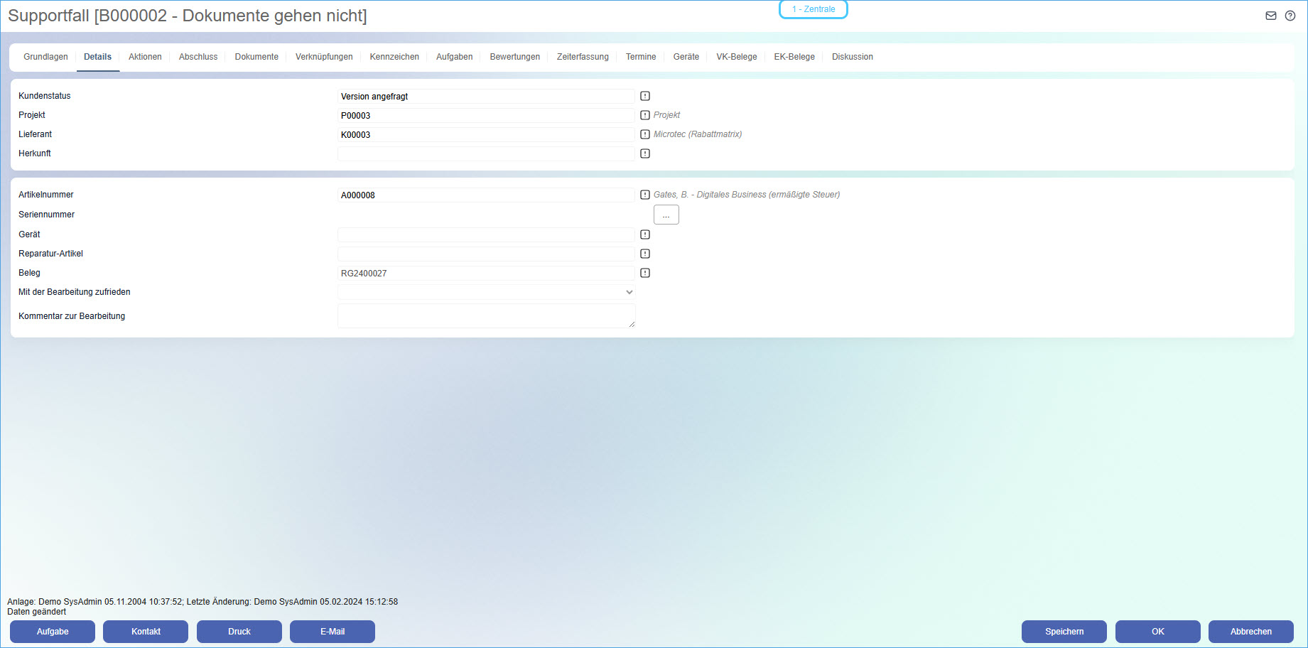 Supportfall-Details 2