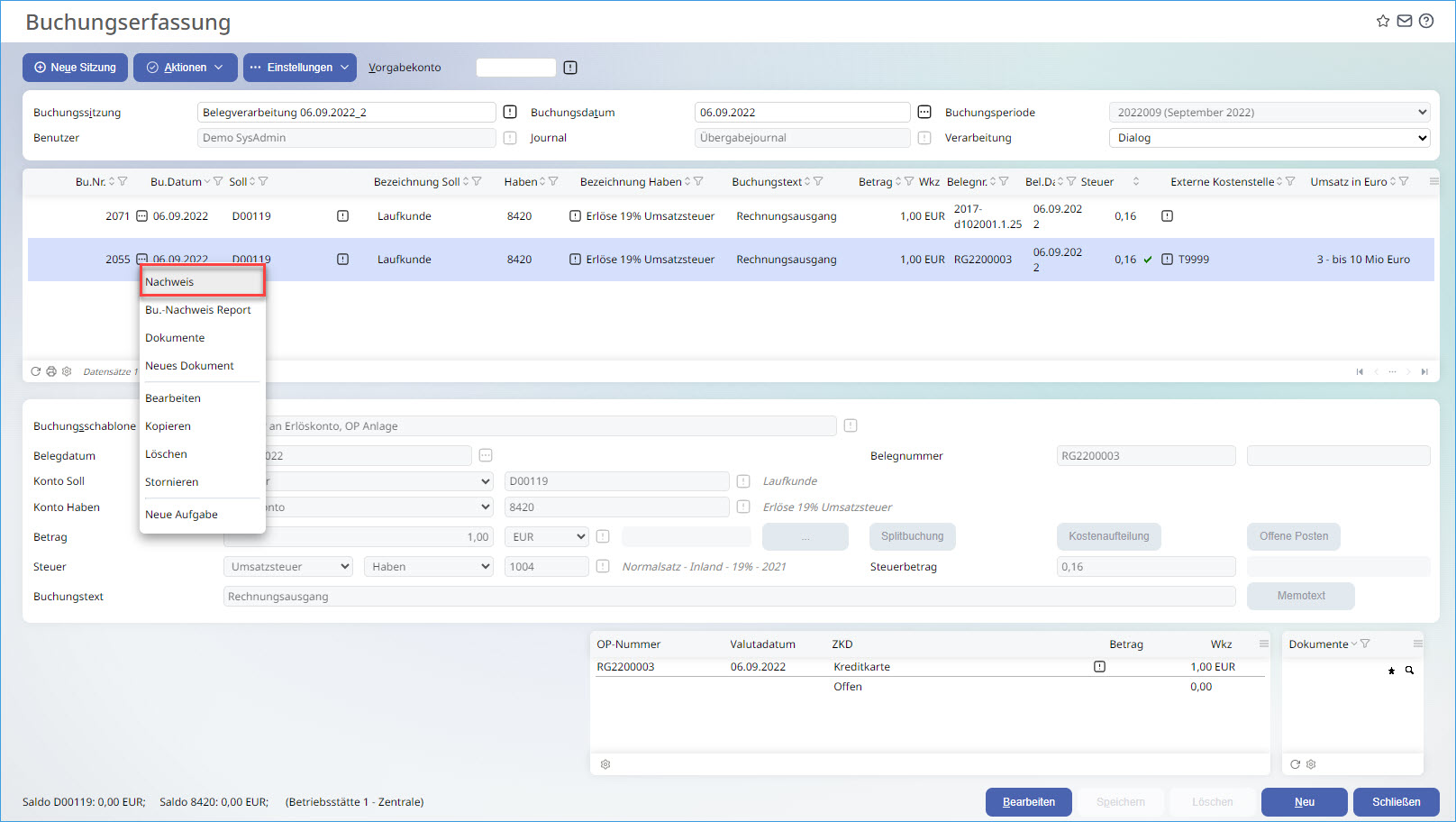 Die Buchungserfassung 2