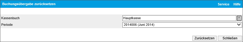 Buchungsübergabe zurücksetzen 0