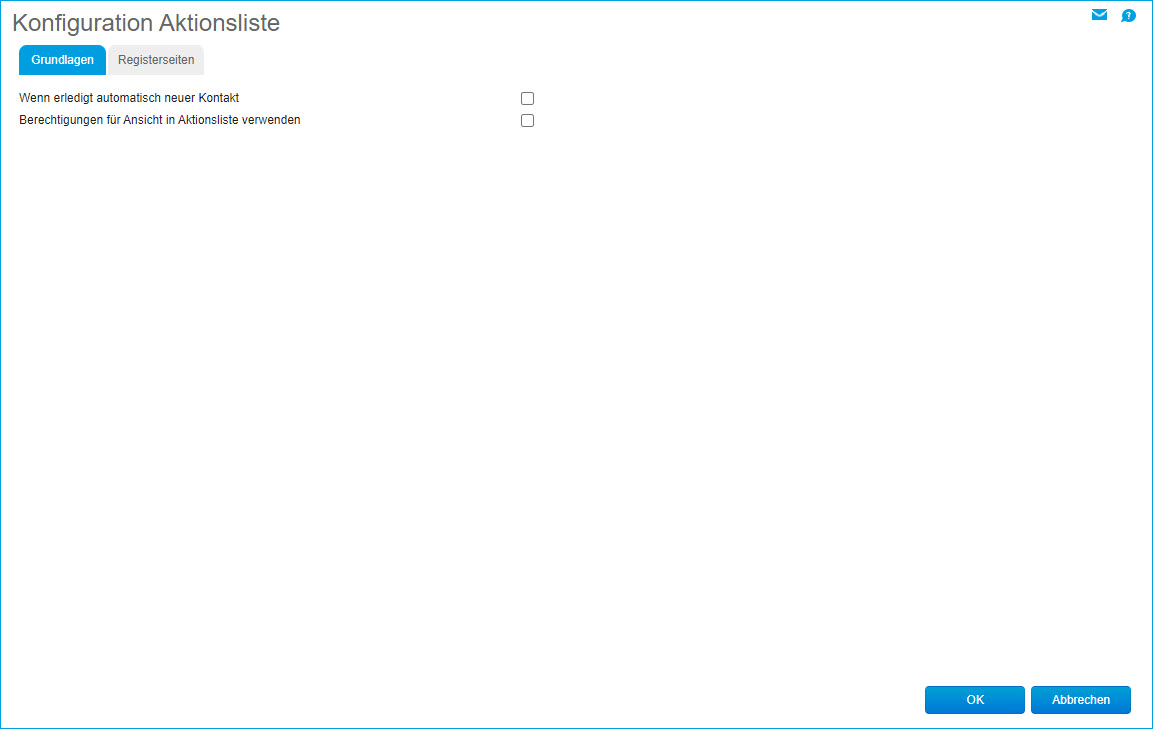 Konfiguration Aktionsliste 0