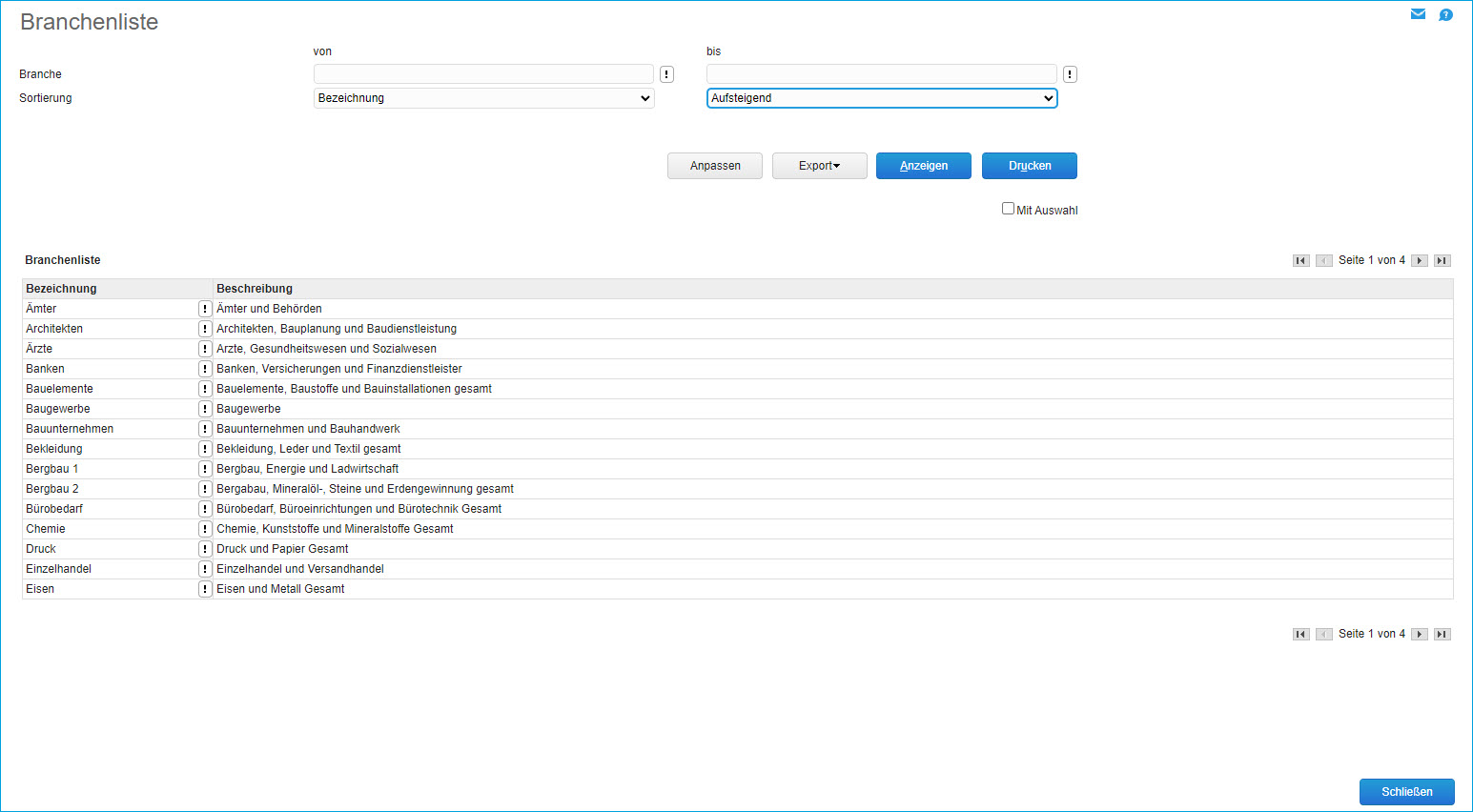 Branchenliste 0