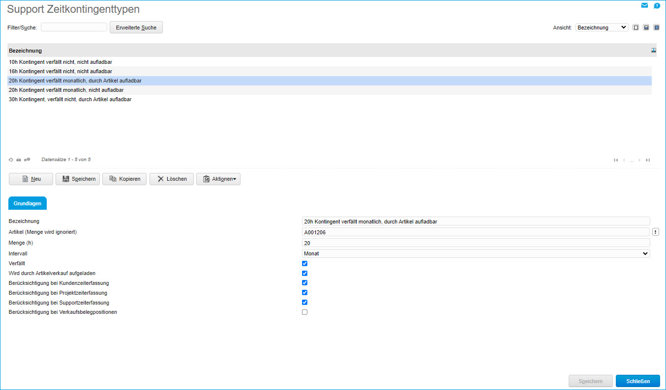 Zeitkontingenttypen 0