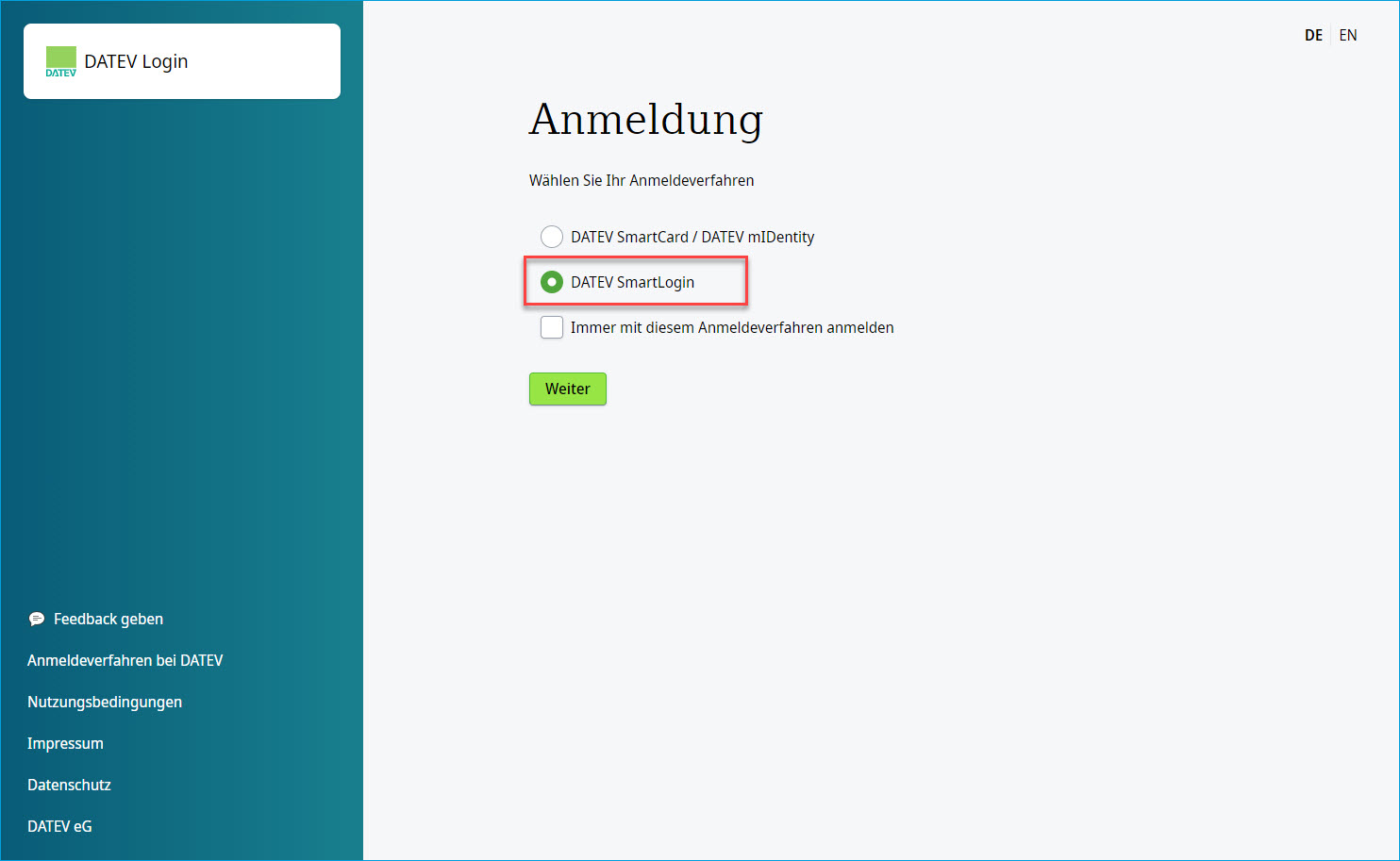 Anmeldung 1