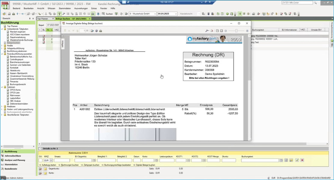 Buchungsdatenservice 14