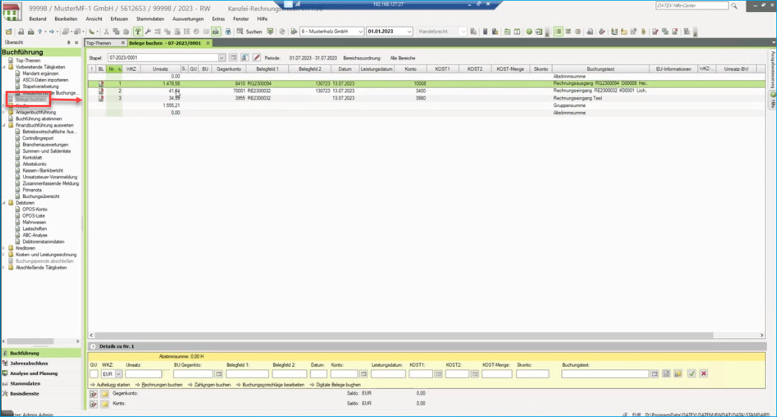 Buchungsdatenservice 13
