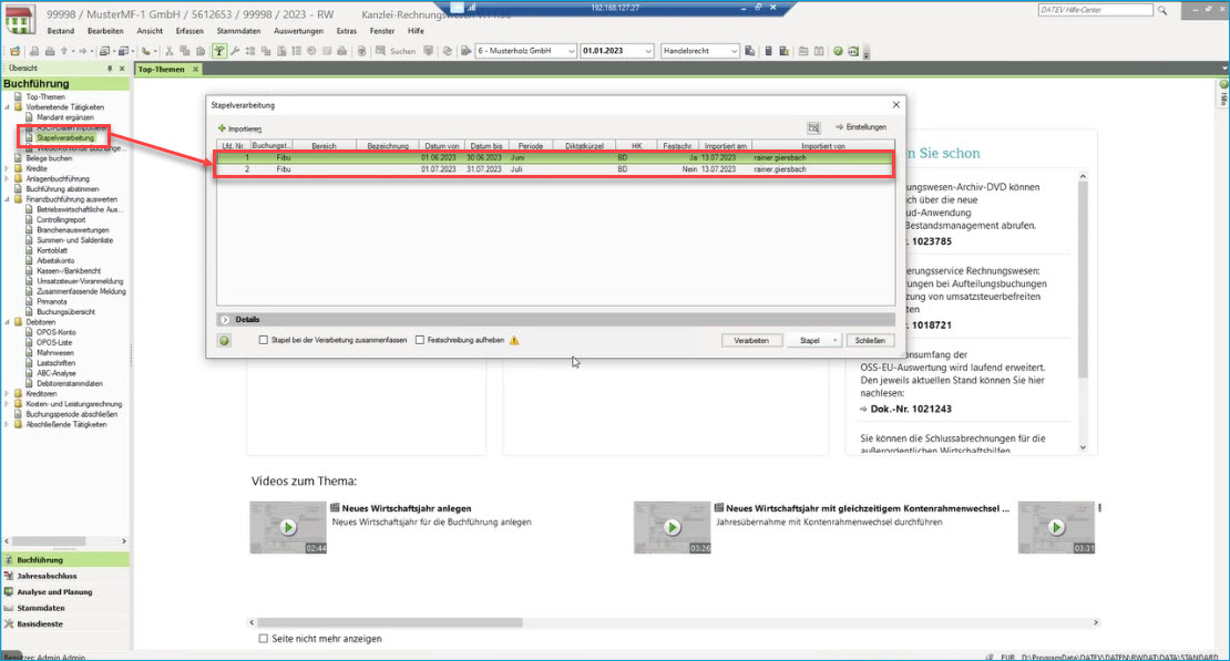 Buchungsdatenservice 10
