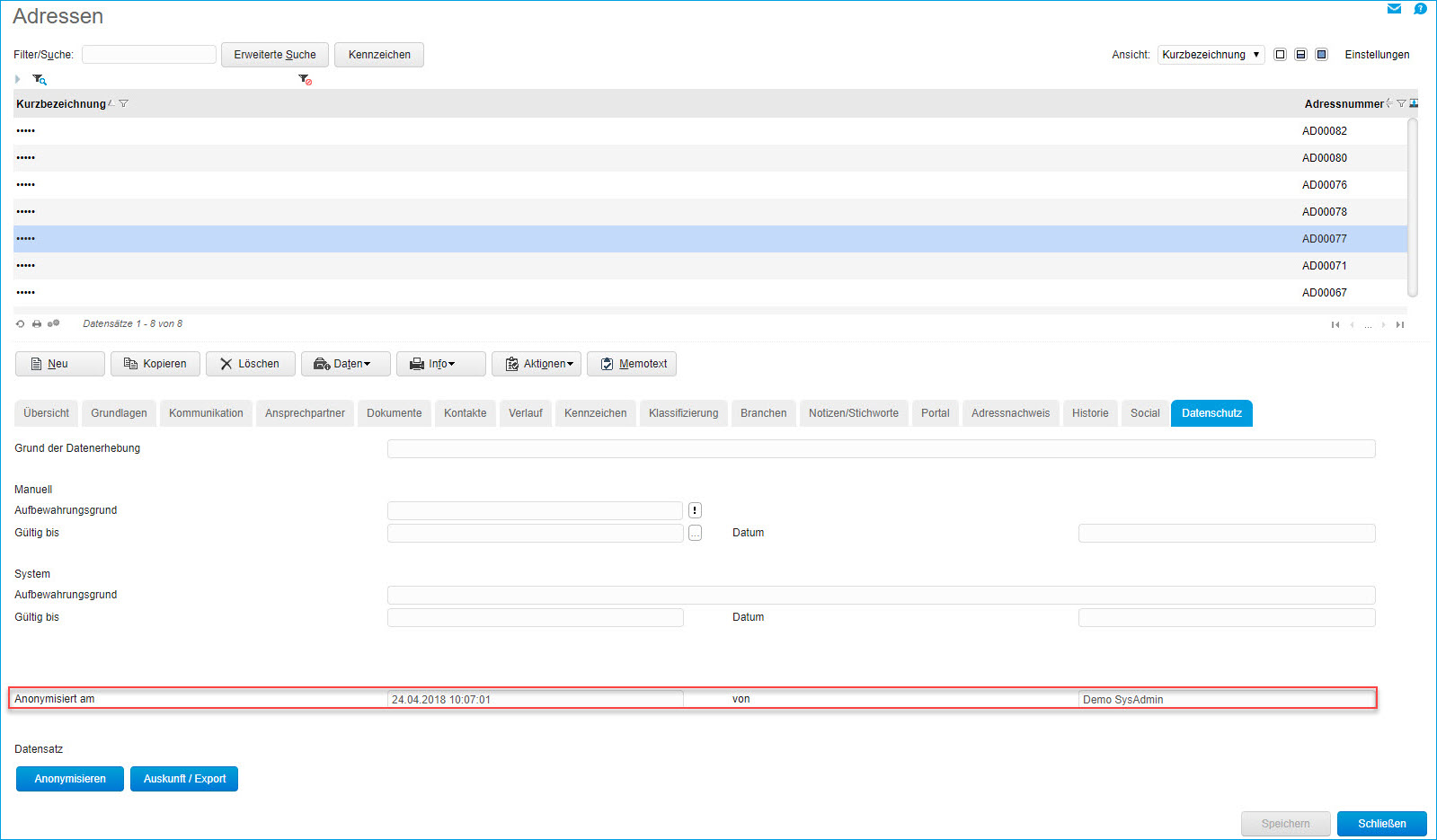 Register Datenschutz 3