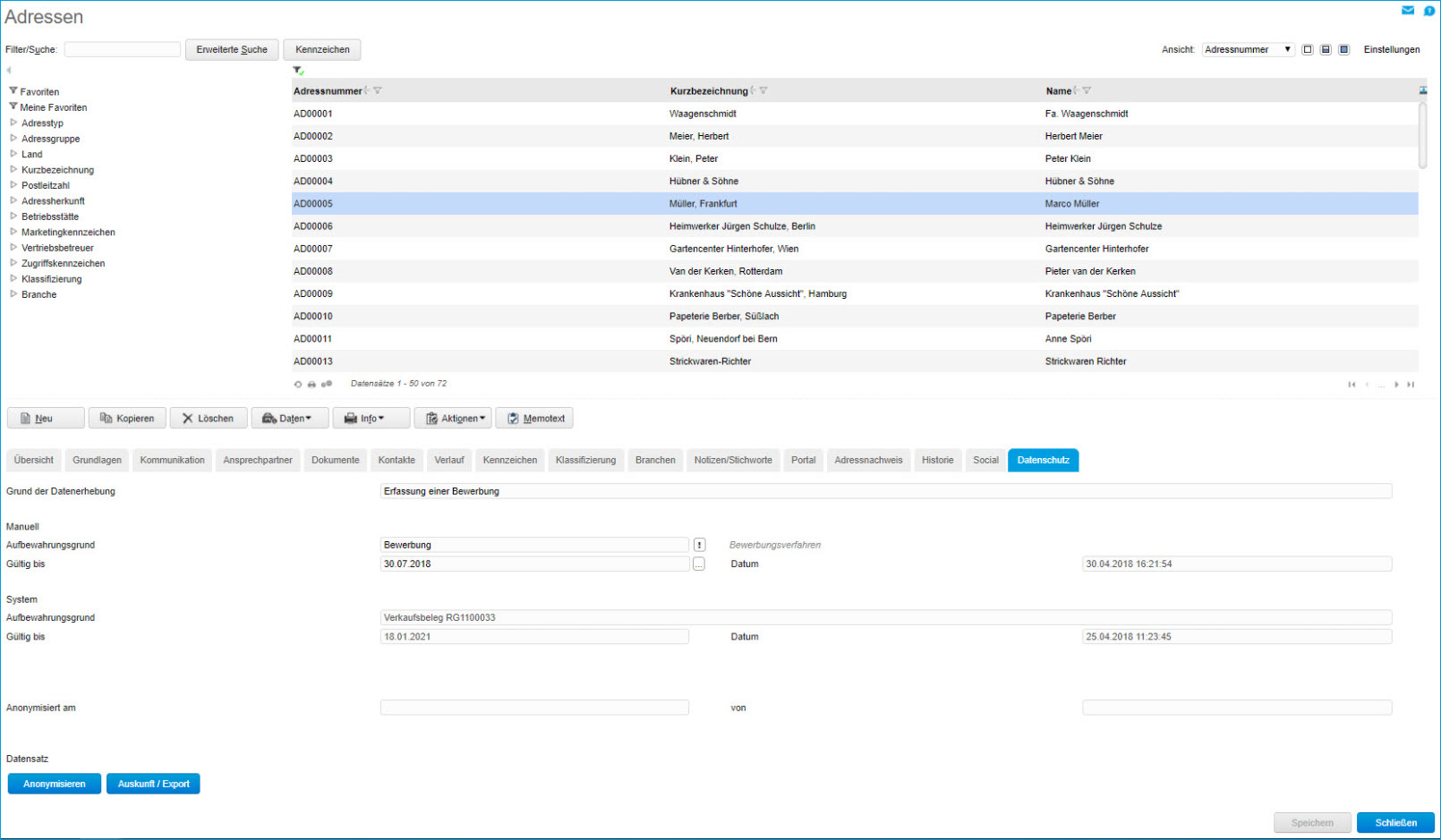 Register Datenschutz 0