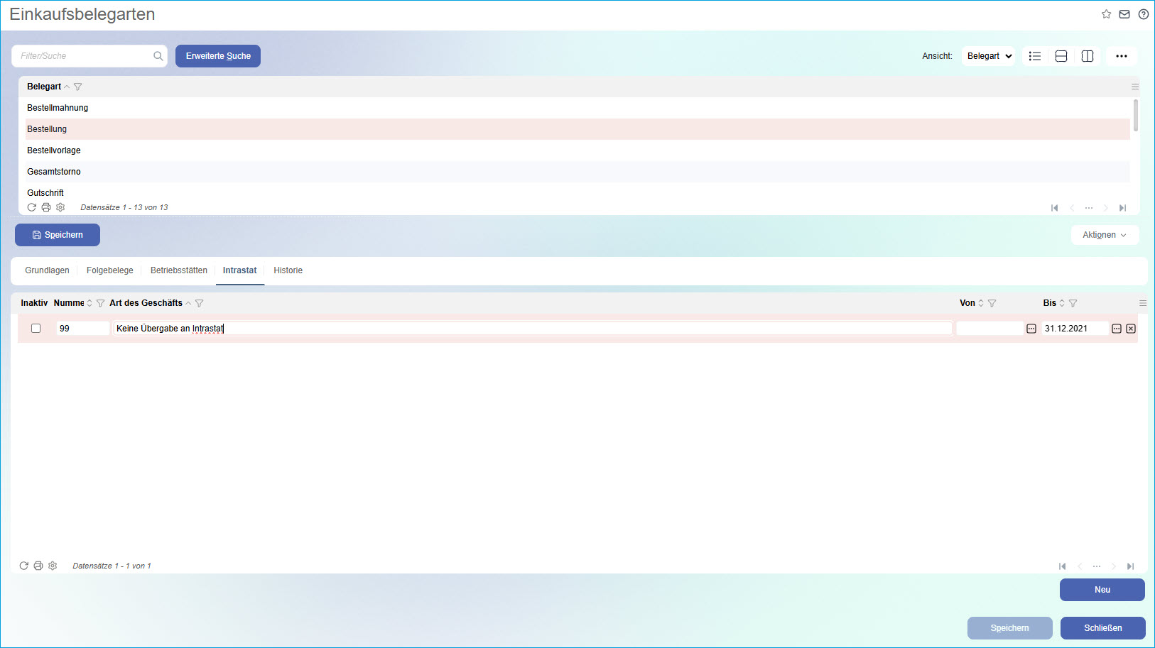Register Intrastat 0