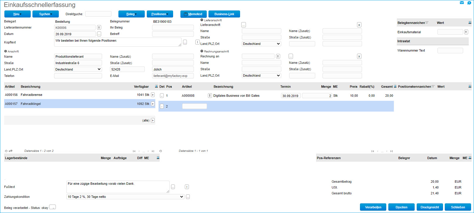 Einkaufsschnellerfassung 0