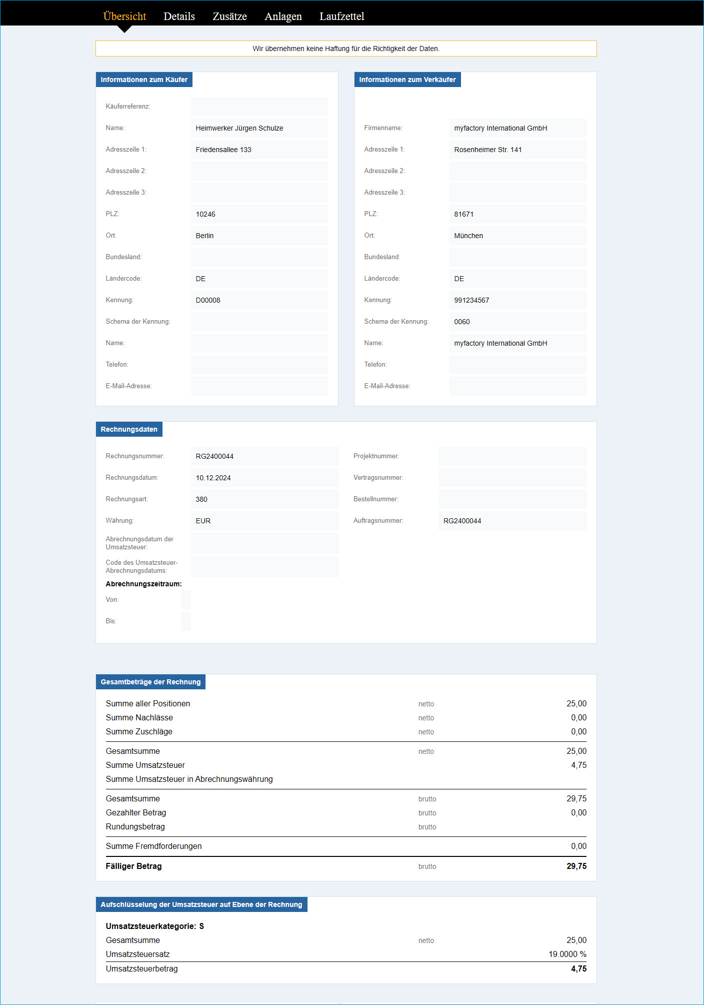 E-Invoicing: So gelingt der automatisierte Austausch elektronischer Rechnungen mit der Myfactory 7