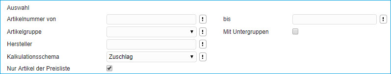 Artikel kalkulieren 2