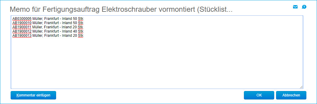 Fertigungsaufträge 1