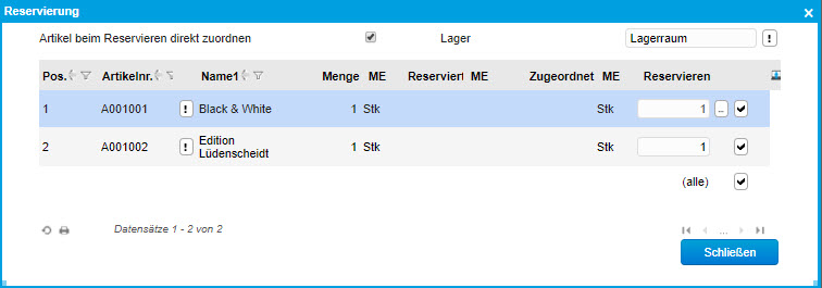 Reservierung 2