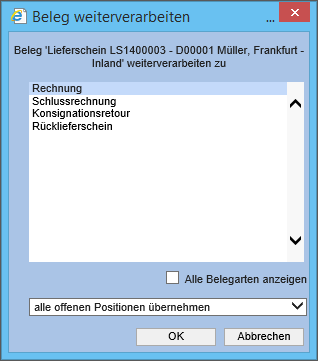 Weiterverarbeiten zu 1