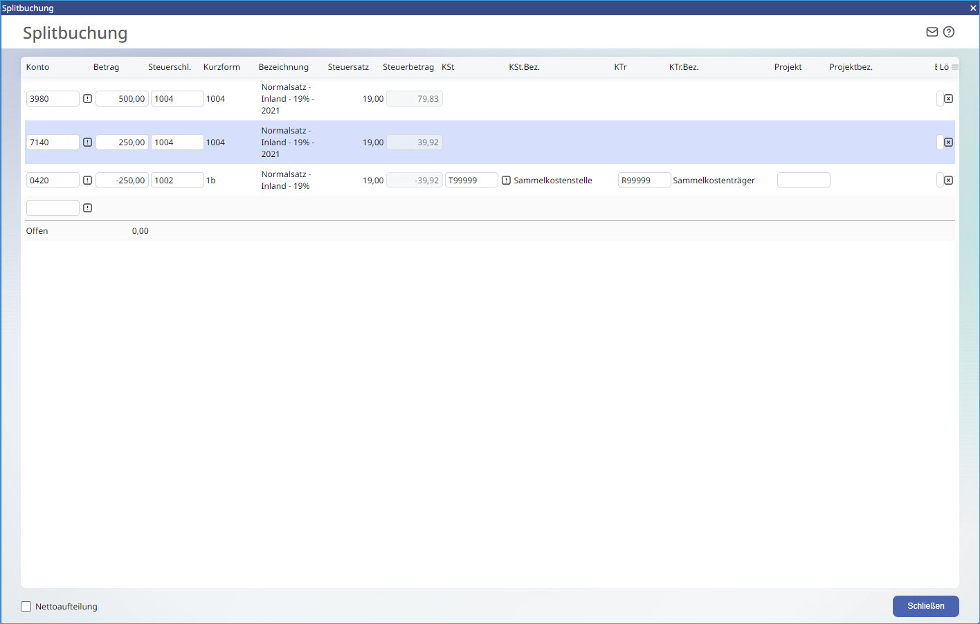 Die Buchungserfassung 36