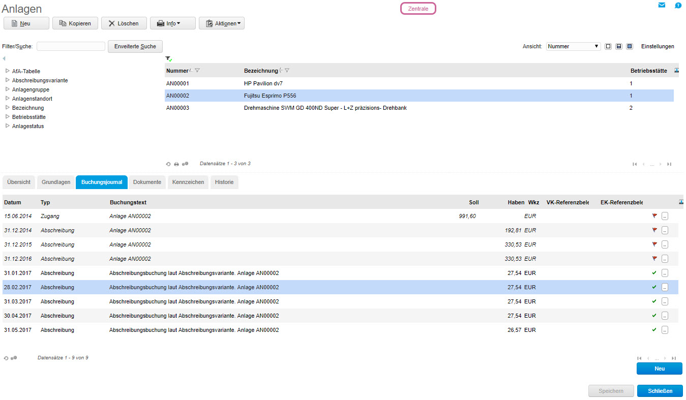 Register Buchungsjournal 0