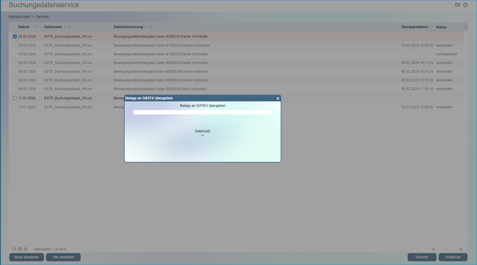Buchungsdatenservice 6