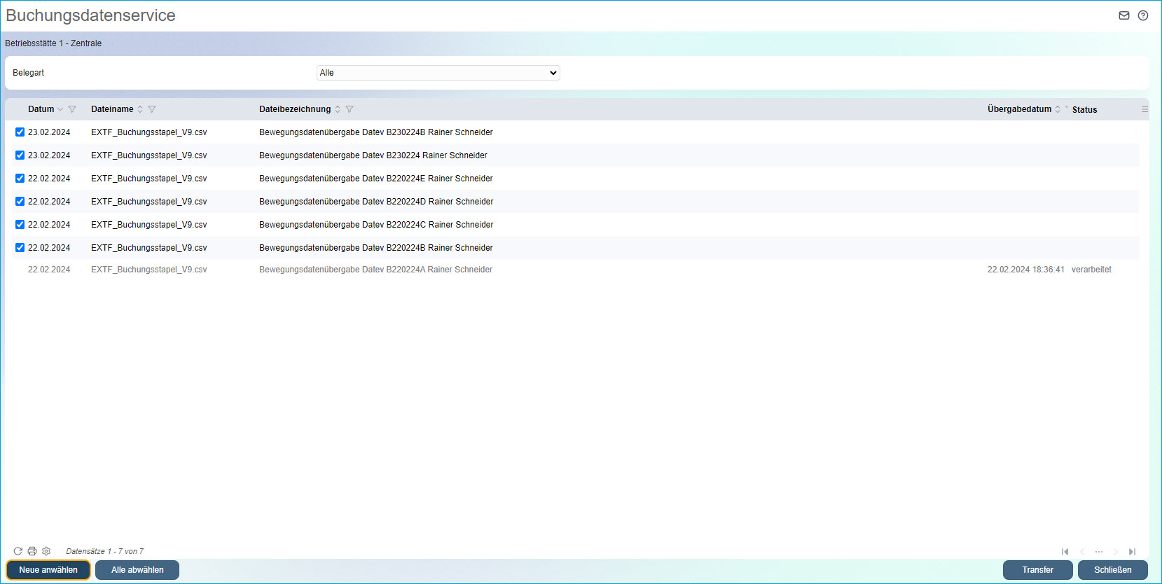 Buchungsdatenservice 0