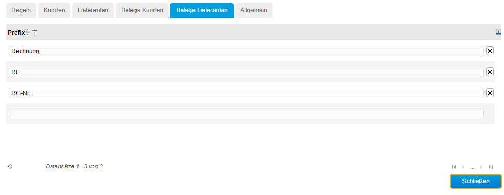 Register Belege Lieferanten 0