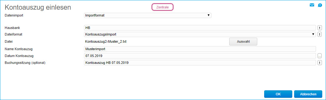 Auszug einlesen 0