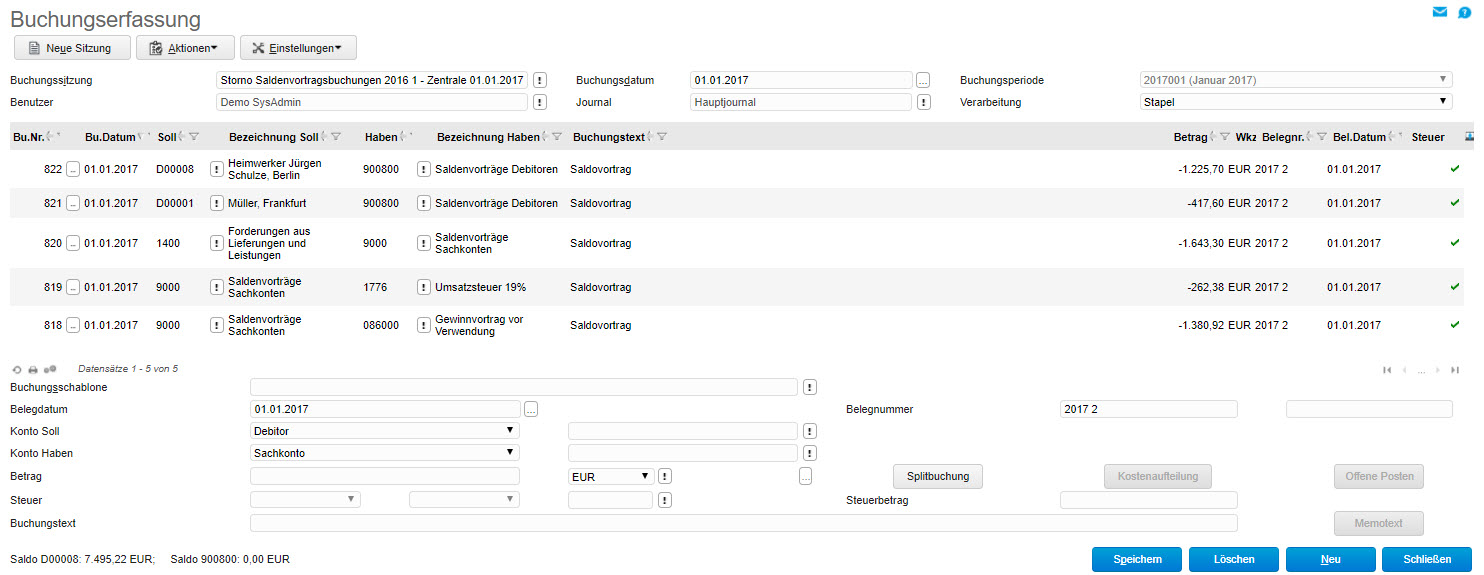 Saldovorträge buchen 2