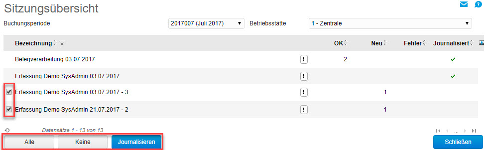 Sitzungsübersicht 0