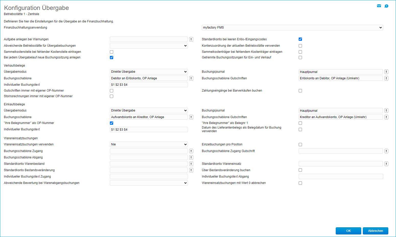 Konfiguration myfactory.FMS 0