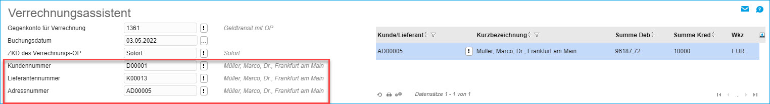 Verrechnungsassistent 1