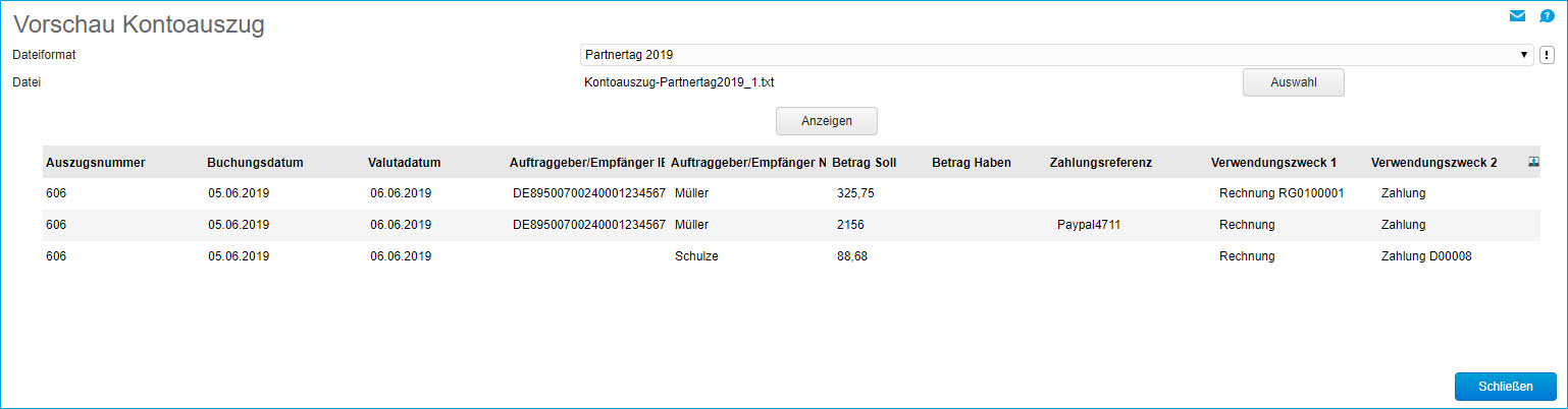 Vorschau Kontoauszug 0