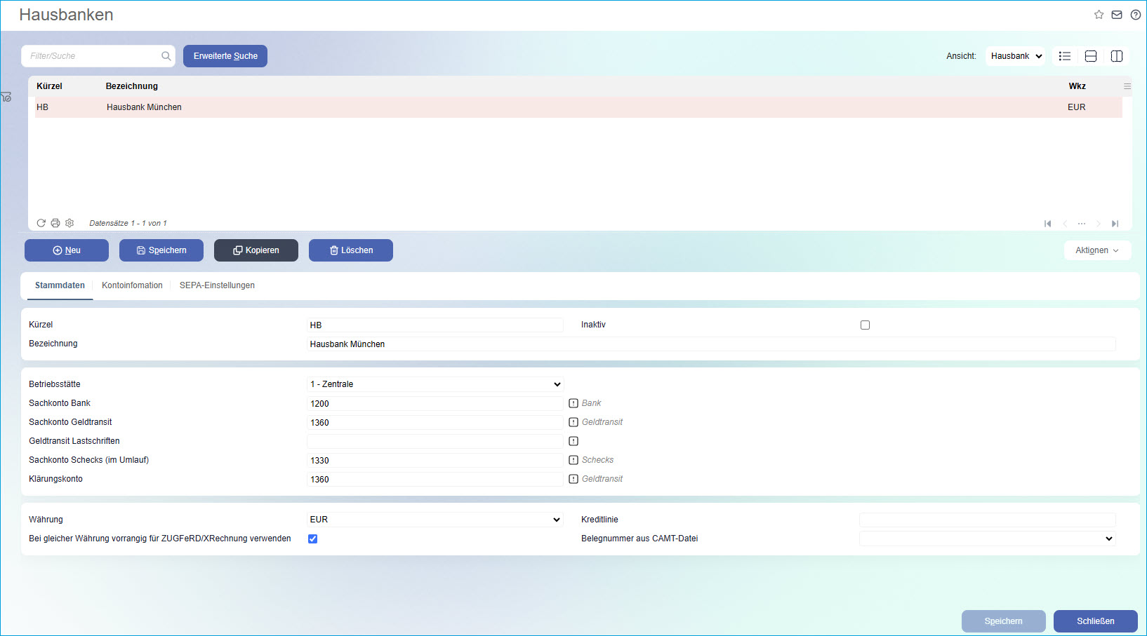 Register Stammdaten 0