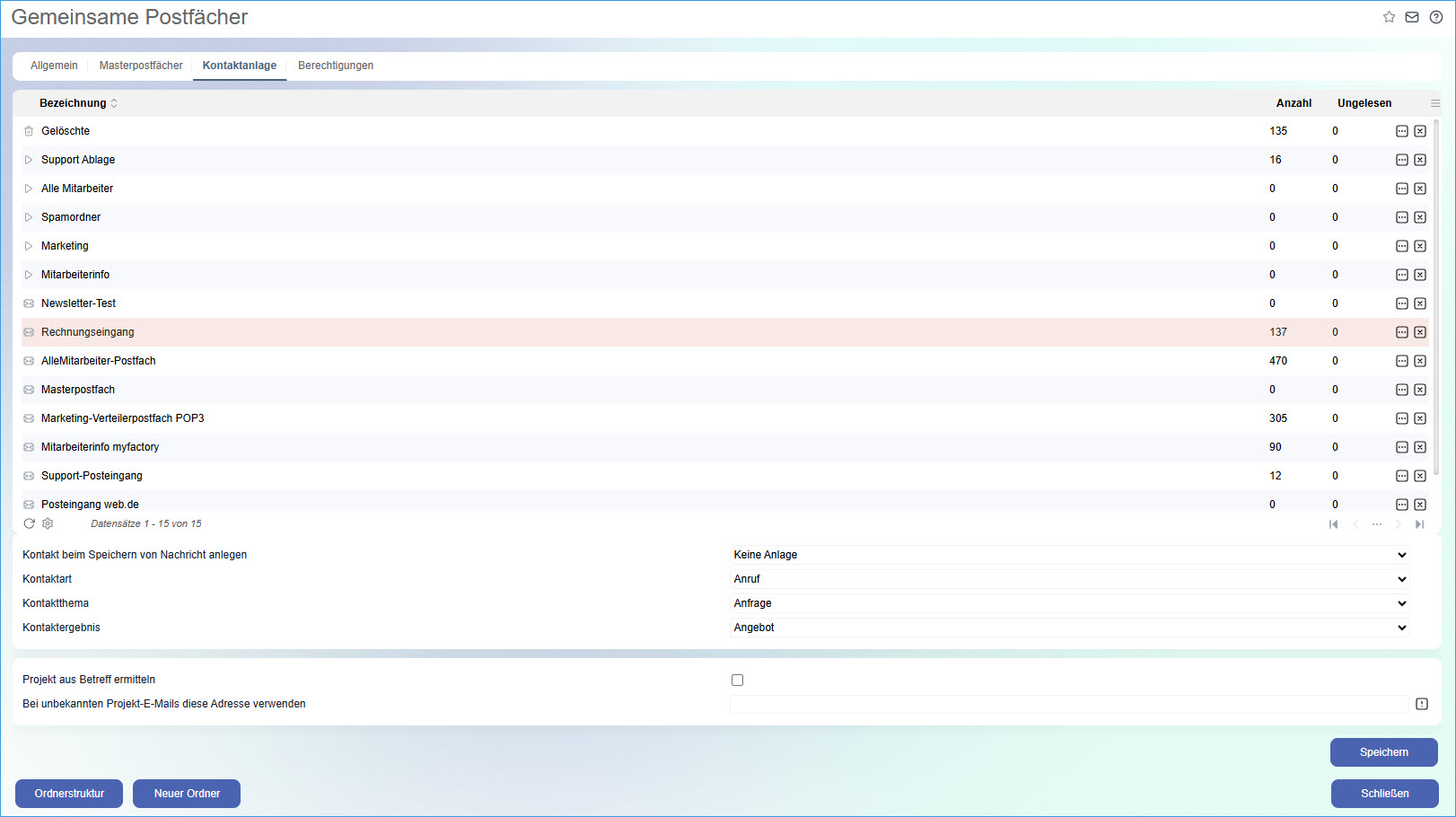Gemeinsame Postfächer 7